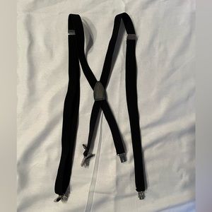 Black suspenders.